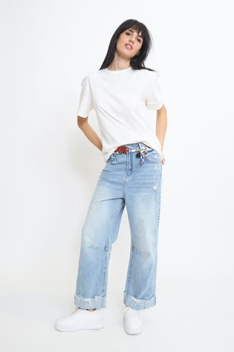 Jeans tagli risvolto