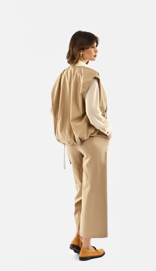 Pantalone culotte con cintura