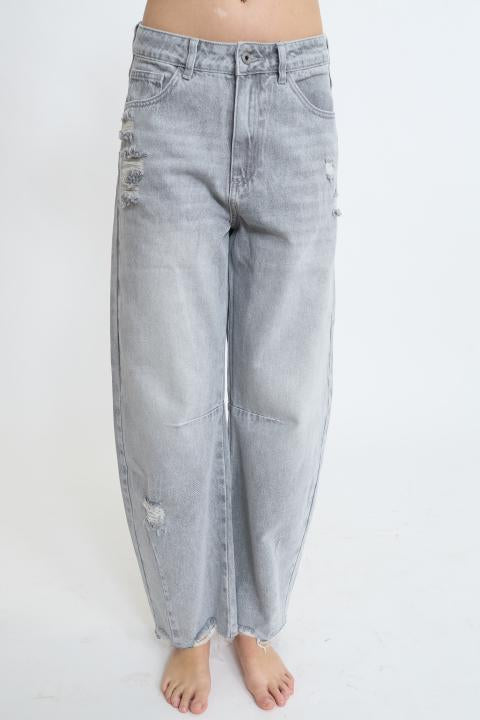 Jeans barrel strappi